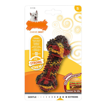 Žvečilna igrača za pse Nylabone Strong Chew Bacon Sir Hamburger Guma Velikost S