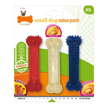 Žvečilna igrača za pse Nylabone Value Pack Bacon Velikost S Piščanec Termoplastična (3 pcs)