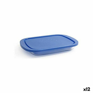 Posoda za živila Borgonovo Igloo Modra Pravokoten 800 ml 26 x 18,5 x 3,4 cm (12 kosov) (26 x 18,5 x 3,4 cm)