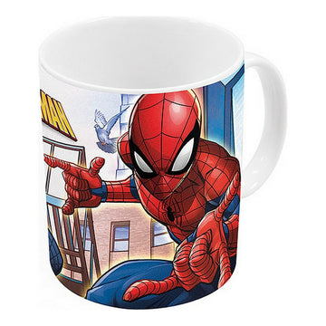 Skodelica Lonček Spider-Man Great power Modra Rdeča Keramika 350 ml