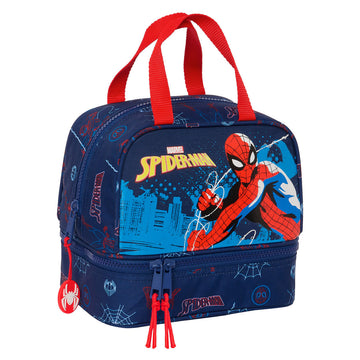 Škatla za kosilo Spider-Man Neon Mornarsko modra 20 x 20 x 15 cm