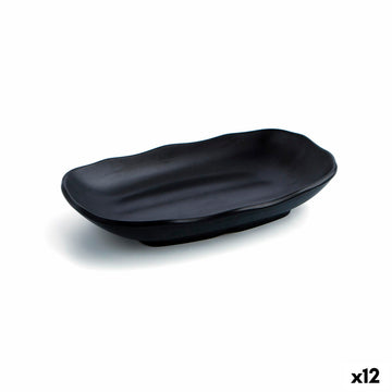 Globok Krožnik Quid A'bordo Črna Plastika 25,5 cm (12 kosov)
