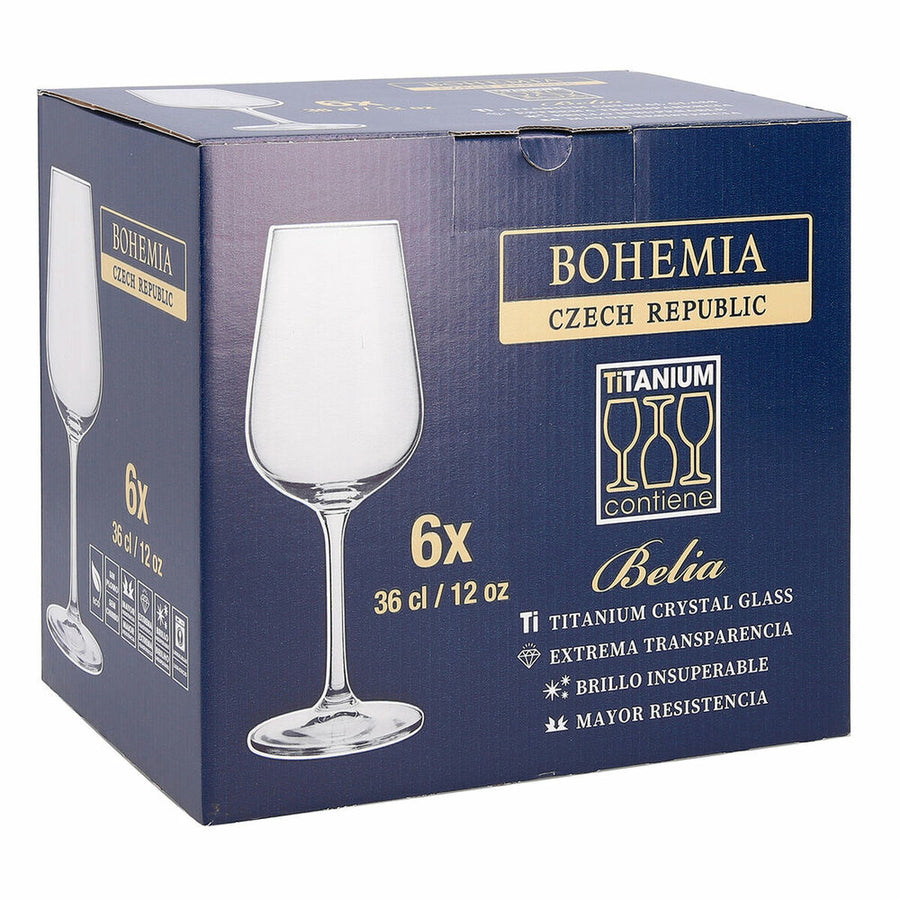 Vinski kozarec Bohemia Crystal Belia Prozorno 6 Kosi 360 ml