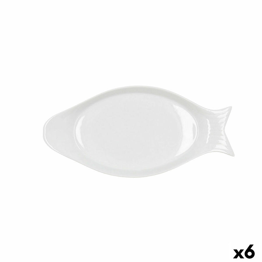 Servirni krožnik Quid Gastro Keramika Bela (32.5 x 15,5 x 2,5 cm) (Pack 6x)