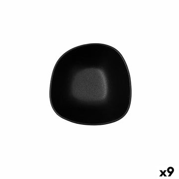 Skleda Bidasoa Fosil Črna Keramika Kvadraten 14 X 13,9 X 6,8 CM (9 kosov)