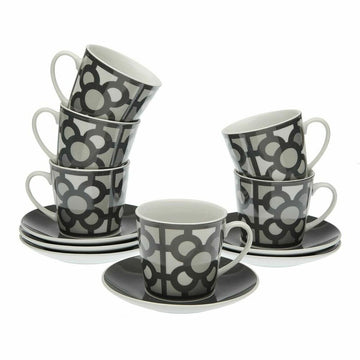 Komplet 6 čajnih skodelic s krožniki Versa Urbana Porcelan 9 x 14 x 14 cm 10,5 x 8 x 6 cm 14 x 14 x 2 cm