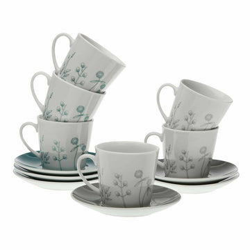 Komplet 6 čajnih skodelic s krožniki Versa Nomma Porcelan 9 x 14 x 14 cm 10,5 x 8 x 6 cm 14 x 14 x 2 cm