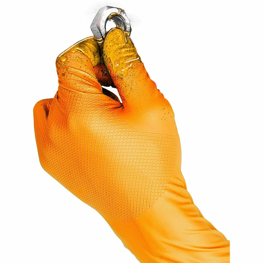 Rokavice za enkratno uporabo JUBA Grippaz Škatla Brez praška Oranžna Nitril (50 kosov)