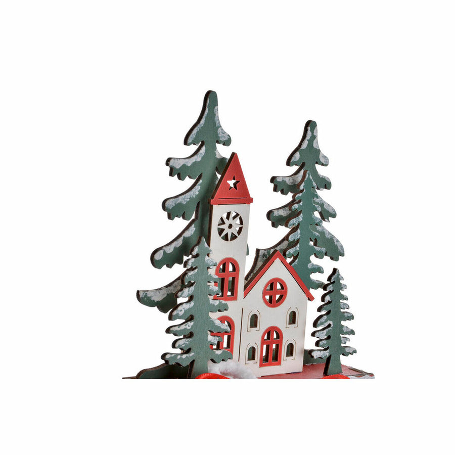 Božični okrasek DKD Home Decor Rdeča Les Hiša 11 x 6 x 38 cm (1 kosov)