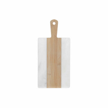 Rezalna deska DKD Home Decor Bela Naraven Bambus Marmor Plastika Pravokoten 38 x 18 x 1 cm