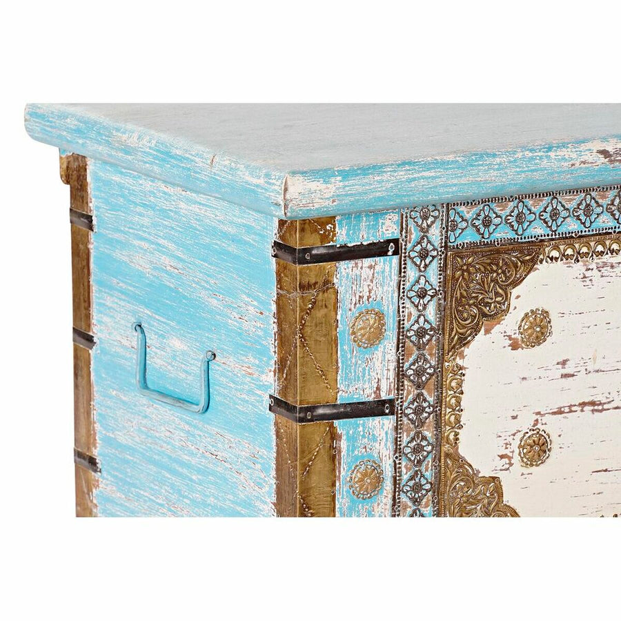 Skrinja DKD Home Decor Modra Medenina Mangov les 116 x 40 x 45 cm