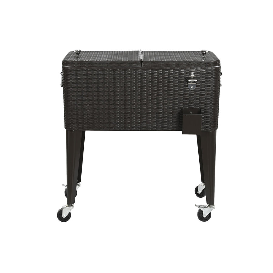 Prenosni Hladilnik DKD Home Decor Rjava Kovina sintetični ratan 76 L 83 x 48 x 86 cm