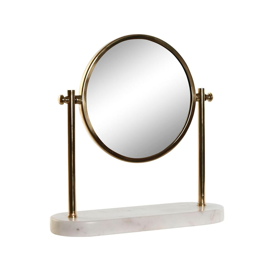 Ogledalo Home ESPRIT Bela Zlat Kovina Marmor 30 x 10 x 30 cm