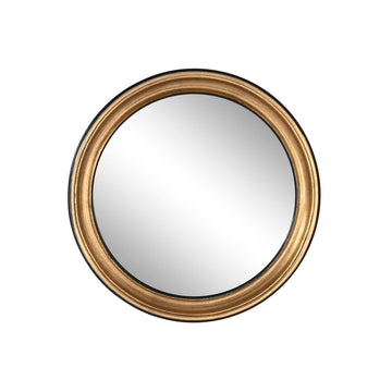 Stensko ogledalo Home ESPRIT Črna Zlat Resin Ogledalo Romantično 44 x 5 x 44 cm
