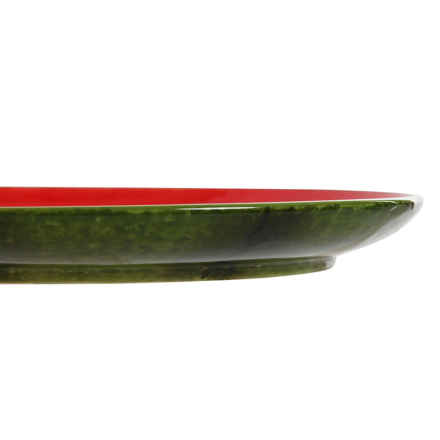 Farfurie Întinsă Home ESPRIT Rdeča Zelena Gres Lubenica 27,5 x 27,5 x 3 cm