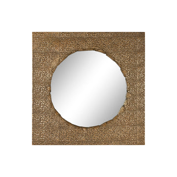 Stensko ogledalo Home ESPRIT Zlat Kovina 80 x 6 x 80 cm