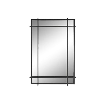 Stensko ogledalo Home ESPRIT Črna Kristal Železo Sodobna 65 x 6 x 95 cm