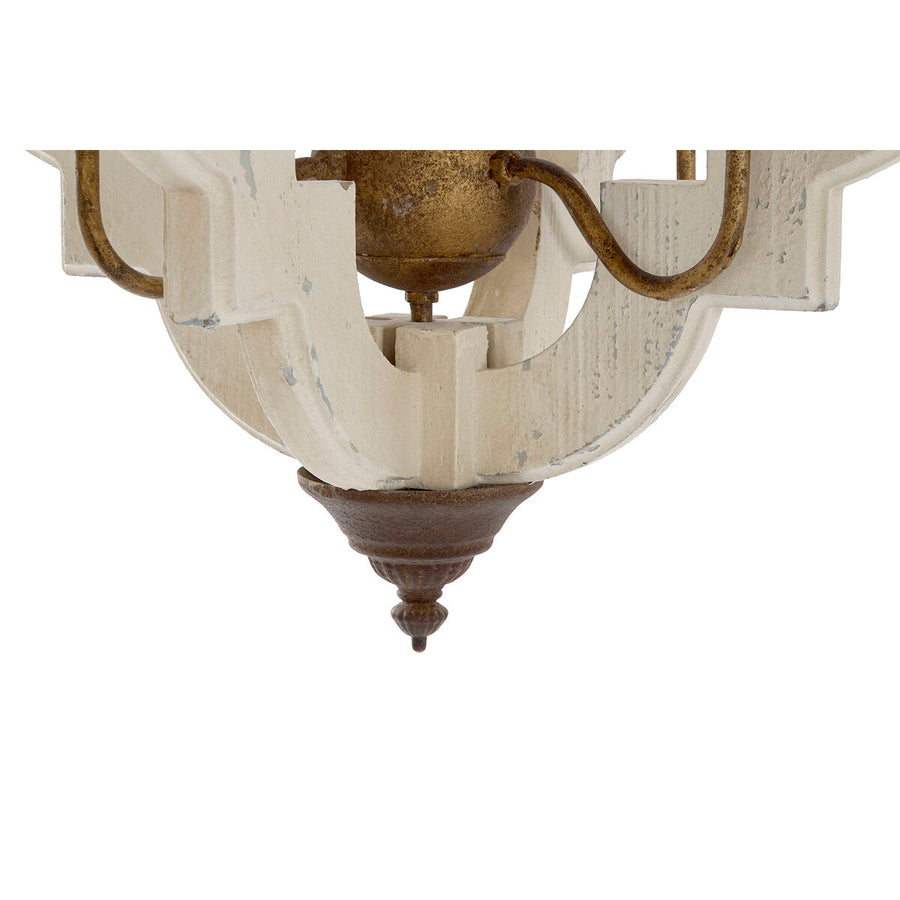 Stropna Svetilka Home ESPRIT Bela Bronasta Železo Jelka 40 W 63 x 63 x 74 cm