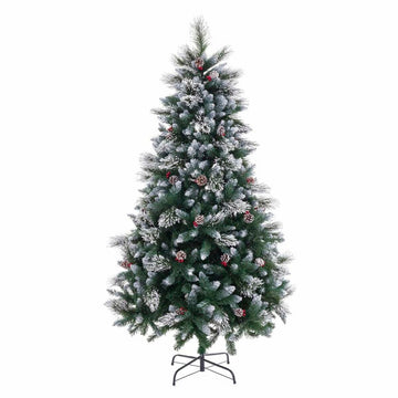 Vianočný stromček Bela Rdeča Zelena PVC Kovina Polietilen Snežno 210 cm
