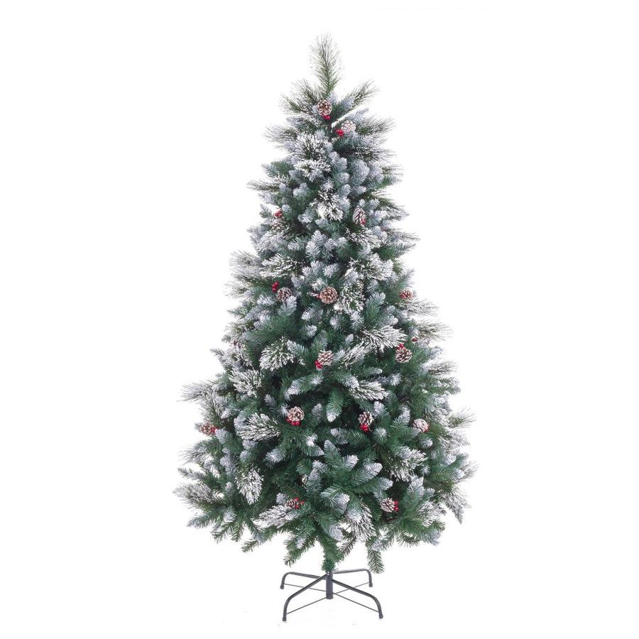 Vianočný stromček Bela Rdeča Zelena PVC Kovina Polietilen Snežno 210 cm