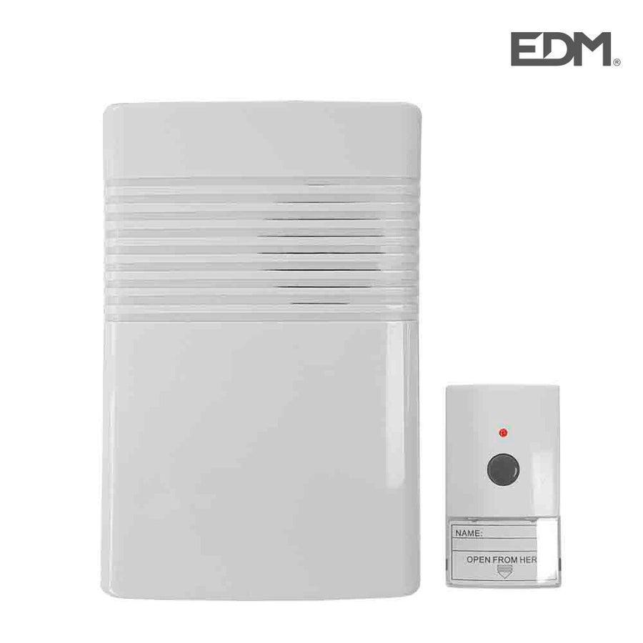 Brezžični Hišni Zvonec z Gumbom EDM 80 dB 14,8 x 9,7 x 4 cm (12 V)