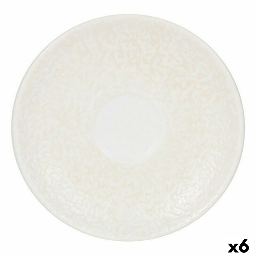 Krožnik Inde Atelier Porcelan Bela Ø 12 cm (6 kosov) (ø 12 cm)