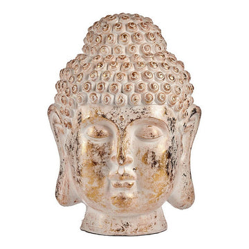 Okrasna vrtna figura Buda Glava Bel/Zlat Poliresin (45,5 x 68 x 48 cm)