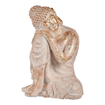 Okrasna vrtna figura Buda Bel/Zlat Poliresin (35,5 x 54,5 x 42 cm)