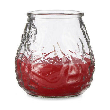 Sveča Geranija Rdeča Prozorno Steklo Parafin 9 x 9,5 x 9 cm