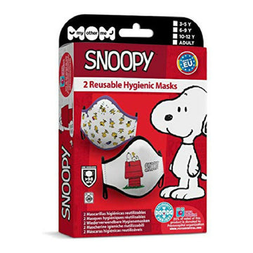 Higienska maska iz tkanine za ponovno uporabo Snoopy Odrasli (2 uds)