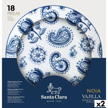 Namizni pribor Santa Clara Noia 18 Kosi Porcelan Krožen (2 kosov)