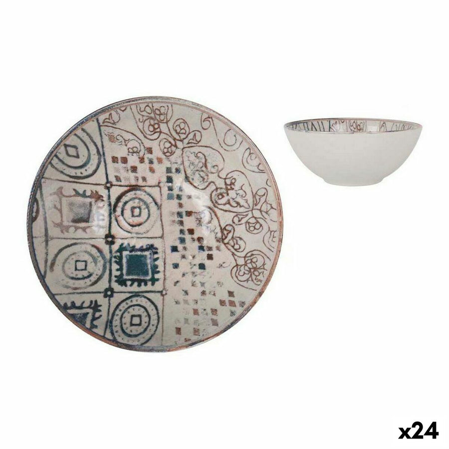 Skleda La Mediterránea Grecia Porcelan Modra Rjava Ø 16 x 7 cm (24 kosov)
