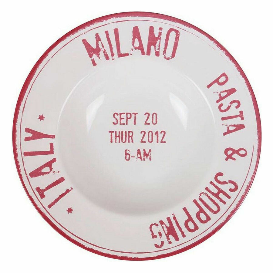 Krožnik za Testenine Santa Clara Milano Rdeča Porcelan Ø 28 cm (6 kosov)