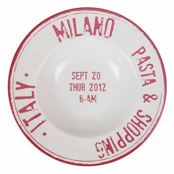 Krožnik za Testenine Santa Clara Milano Rdeča Porcelan Ø 28 cm