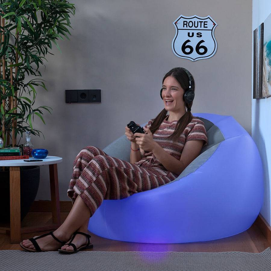 Napihljiv fotelj z večbarvno LED lučko in daljinskim upravljalnikom Chight InnovaGoods