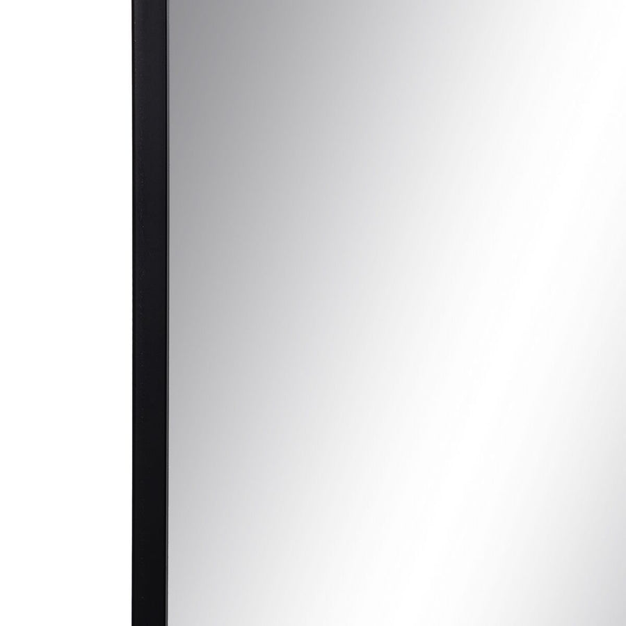 Stensko ogledalo Črna Kristal Železo Vertikalno 90 x 2 x 90 cm