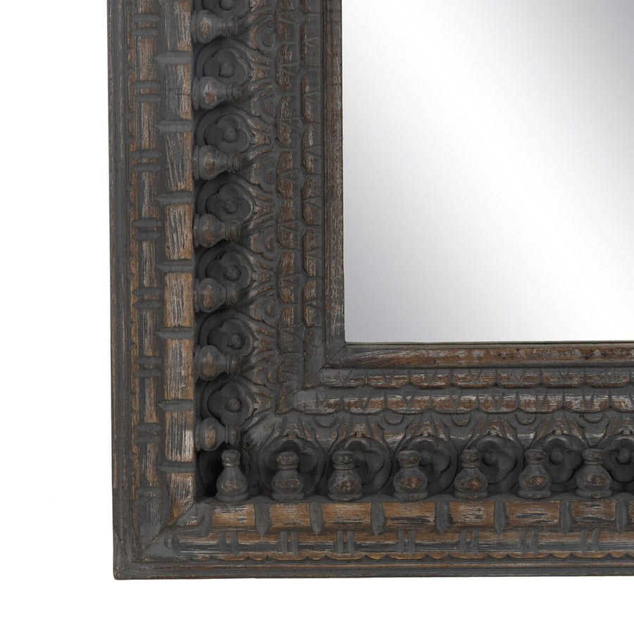 Garderobno Ogledalo Temno rjava Kristal Mangov les Les MDF Vertikalno 67,3 x 5,1 x 176,5 cm