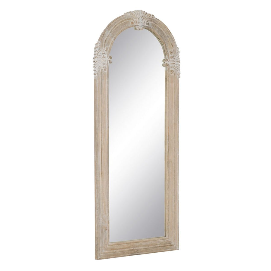 Garderobno Ogledalo Bela Naraven Kristal Mangov les Les MDF Vertikalno 87,63 x 3,8 x 203,2 cm