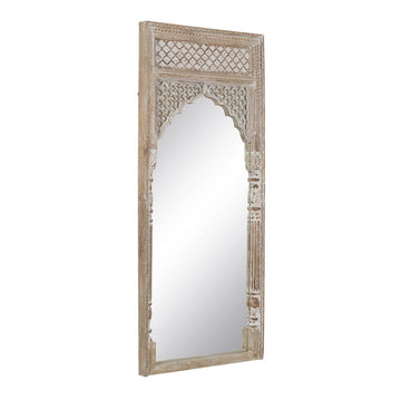 Garderobno Ogledalo Bela Naraven Kristal Mangov les Les MDF Vertikalno 76 x 7 x 176,5 cm