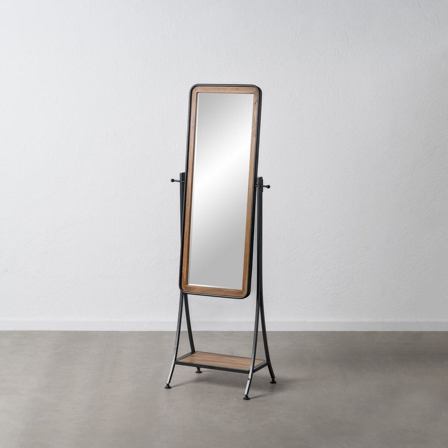 Garderobno Ogledalo Črna Naraven 62 x 42 x 174 cm