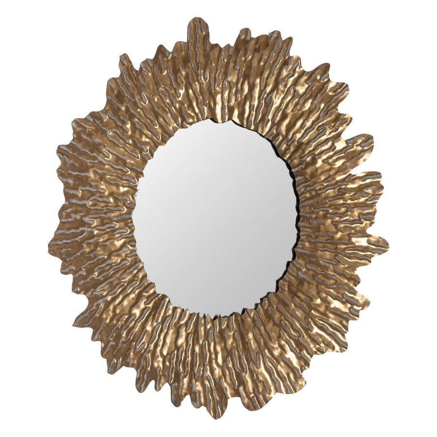 Stensko ogledalo Zlat Kristal Železo 75 x 5 x 75 cm