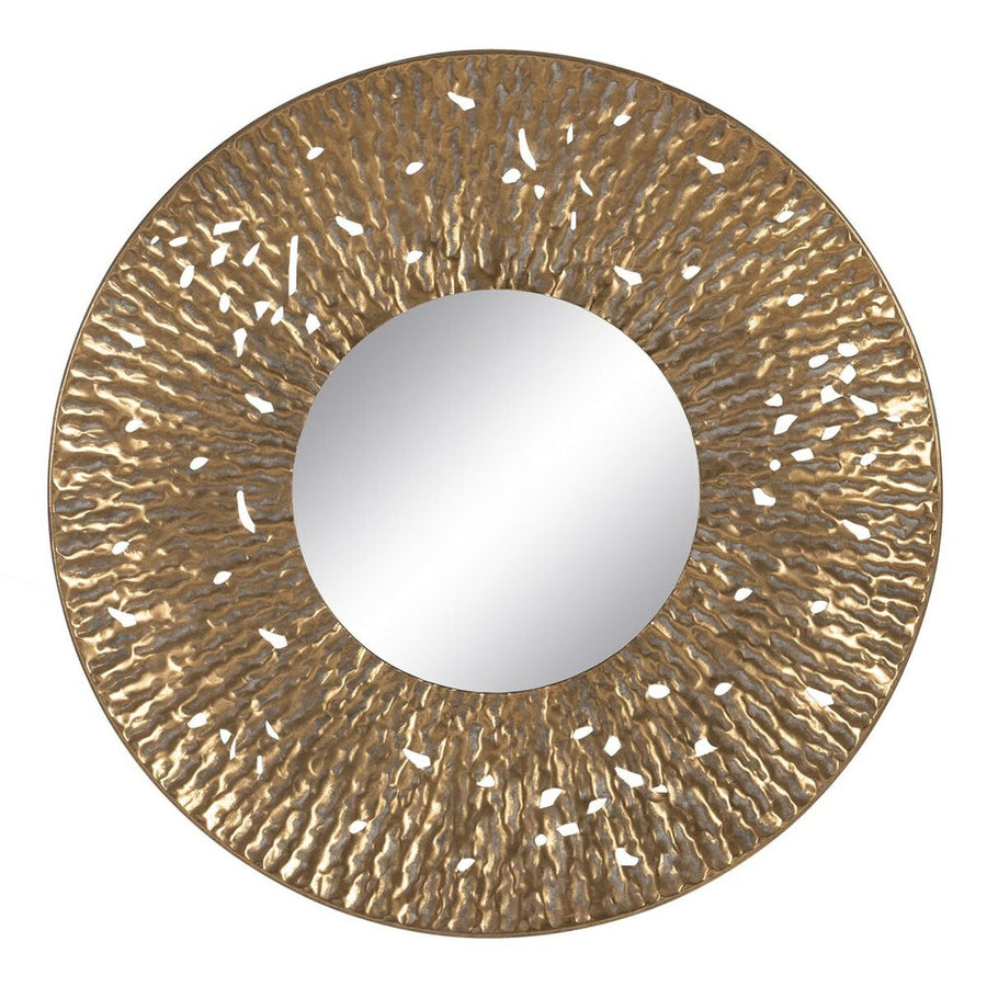 Stensko ogledalo Zlat Kristal Železo 76,5 x 7 x 76,5 cm