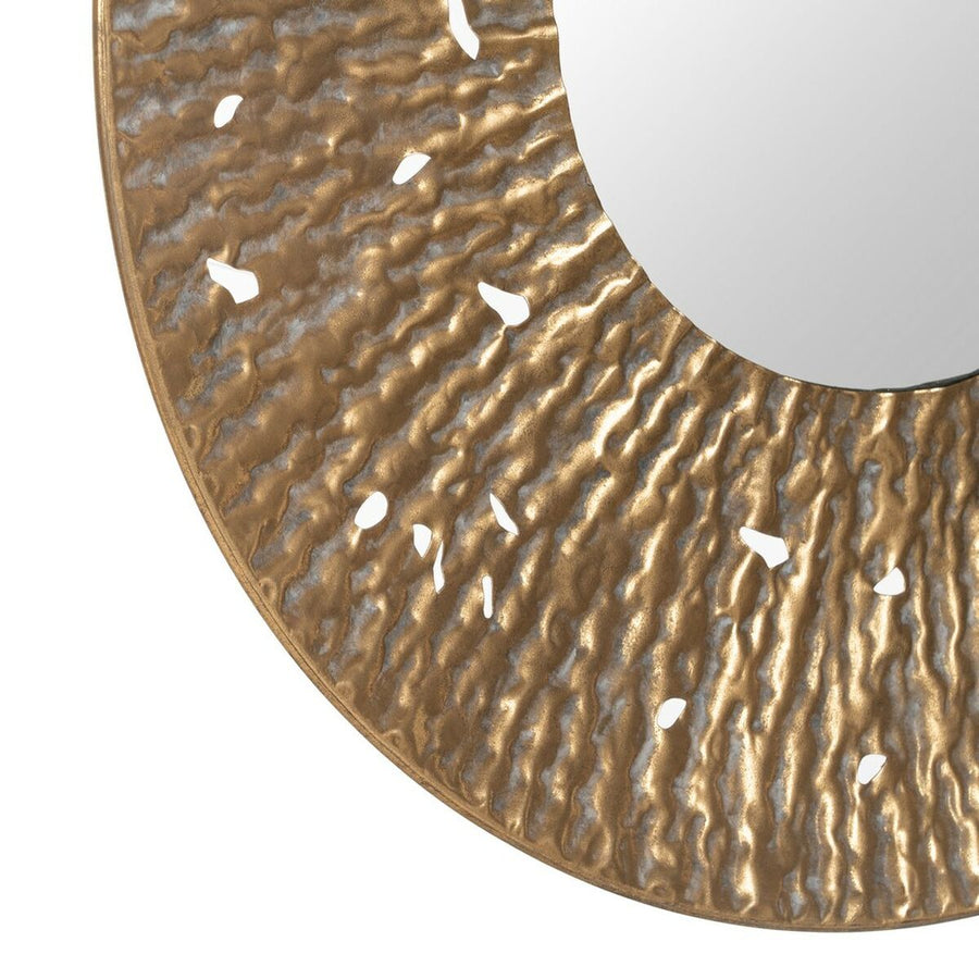 Stensko ogledalo Zlat Kristal Železo 76,5 x 7 x 76,5 cm