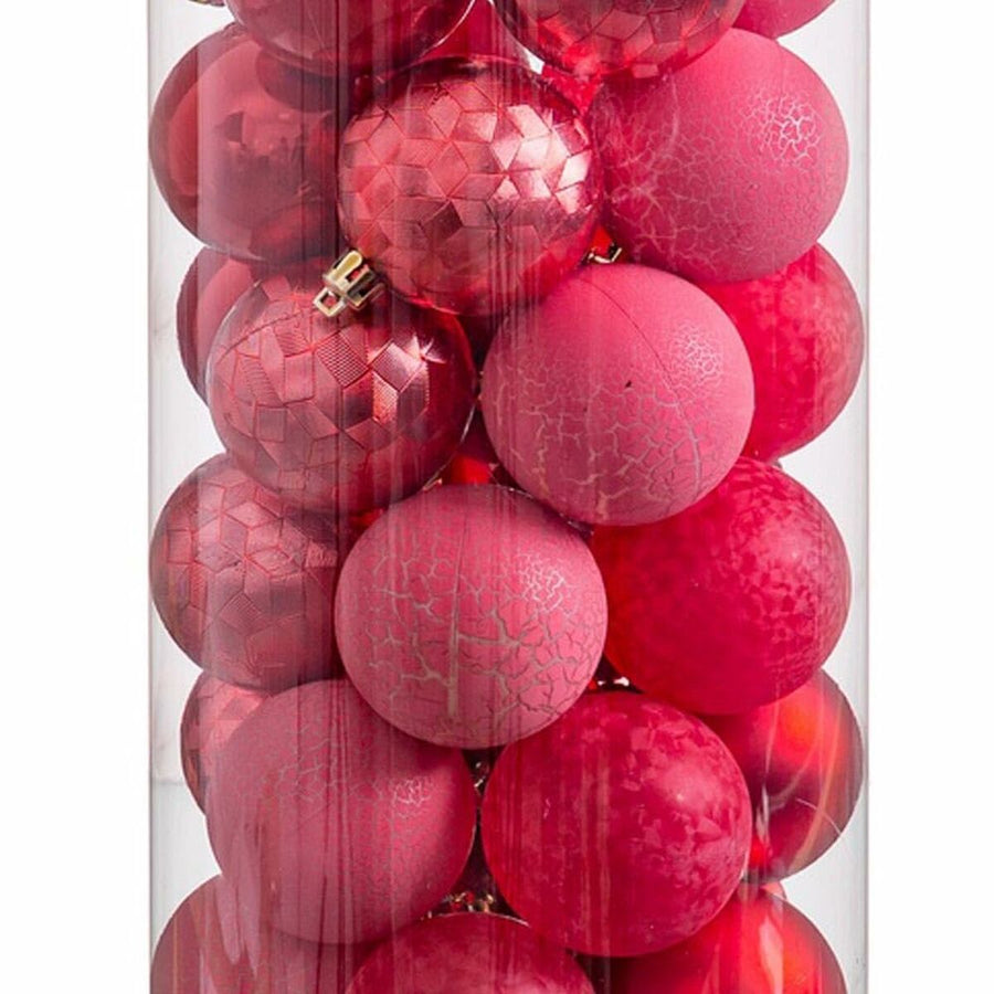 Vianočné gule Rdeča Plastika 6 x 6 x 6 cm (40 kosov)