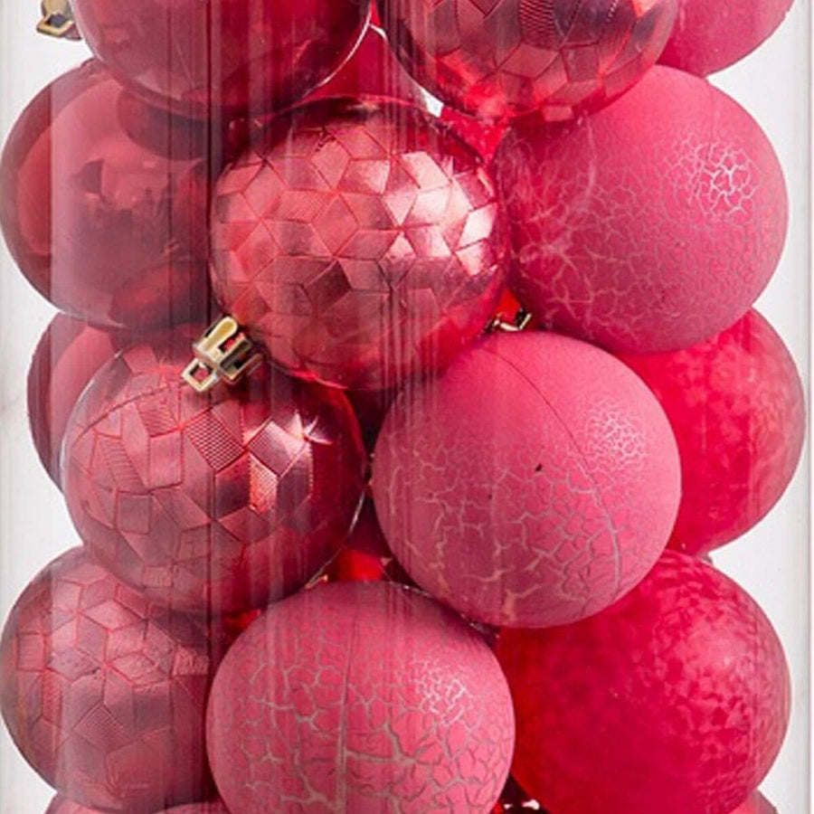 Vianočné gule Rdeča Plastika 6 x 6 x 6 cm (40 kosov)