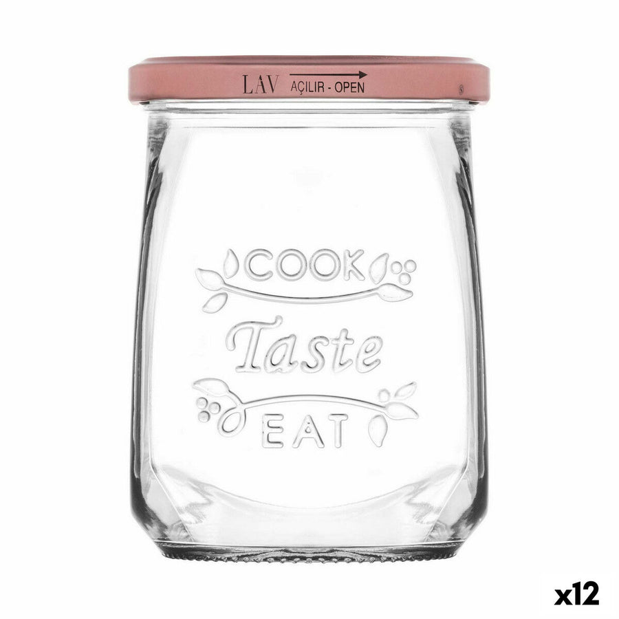 Stekleni Prozorni Kozarec za Vlaganje Inde Tasty 550 ml S pokrovom (12 kosov)