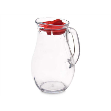 Vrček Bistro Rdeča Prozorno Steklo Plastika 1 L