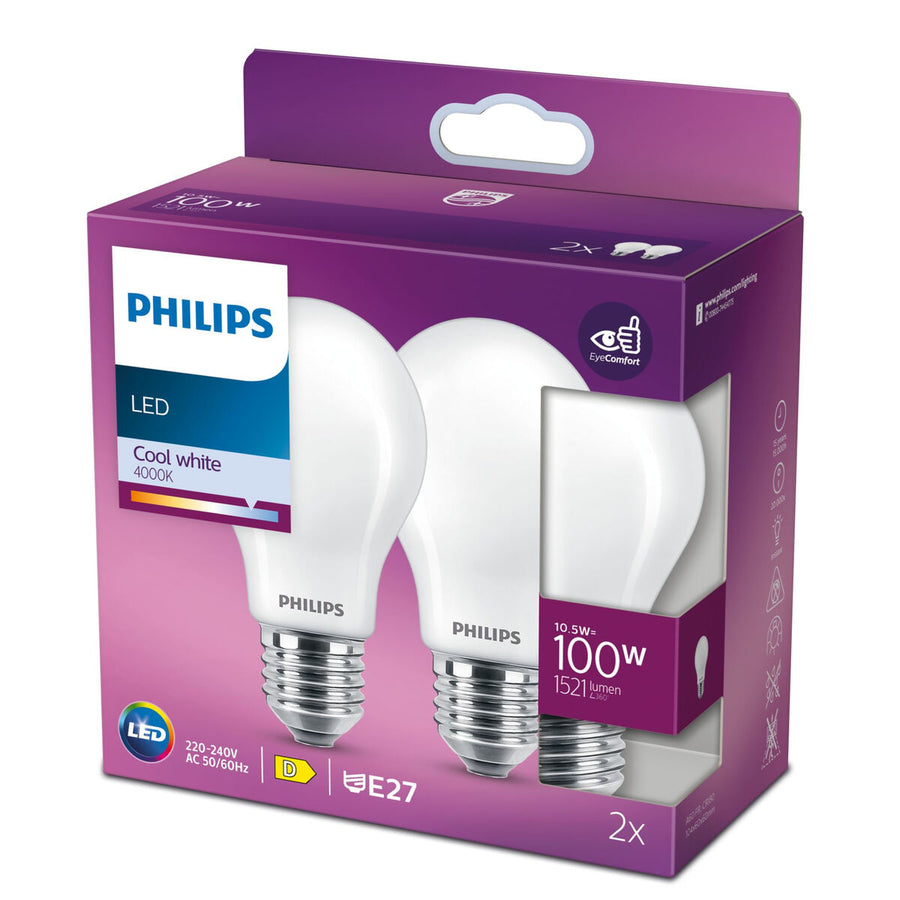 LED svetilka Philips NL45-0800WT240E27-3PK 4000 K E27 Bela D (2 kosov) (Prenovljeni izdelki A+)