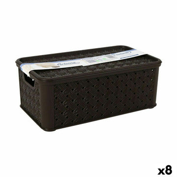 Škatla za Shranjevanje s Pokrovom Tontarelli Arianna 29,5 x 16,5 x 11 cm (8 kosov)