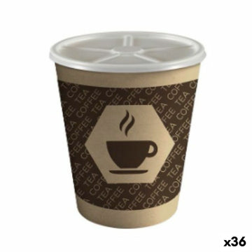 Kozarec s Pokrovom Algon Karton Za enkratno uporabo Kava 36 Kosov (10 Kosi)